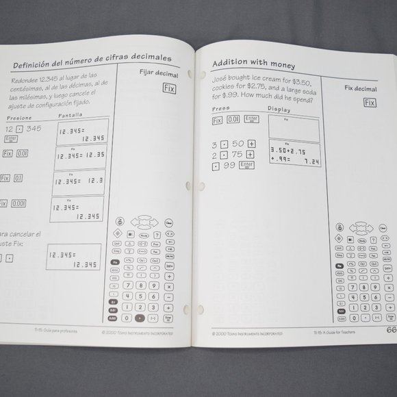 Texas Instruments TI-15 Calculator Teachers Guide Workbook English Spanish 2000 - Picture 11 of 15